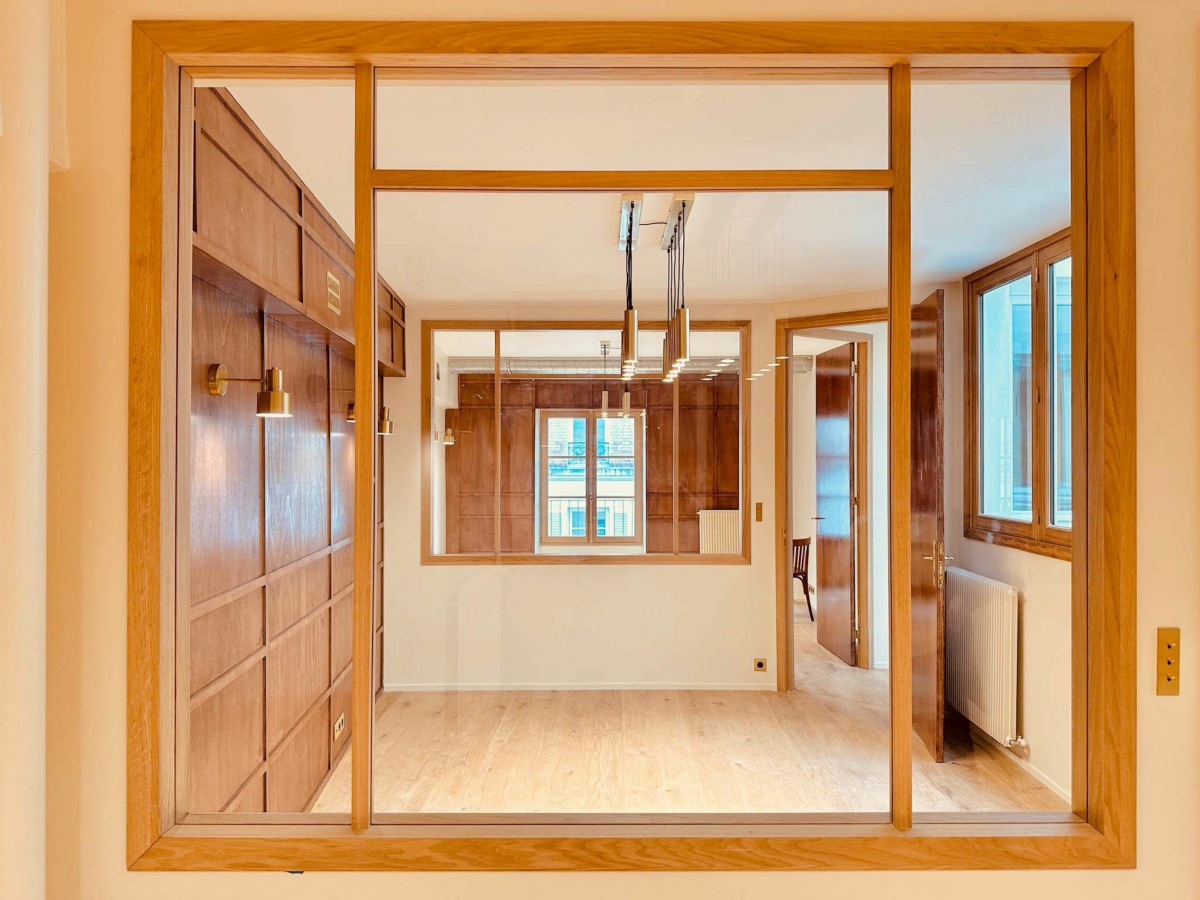 Architecture Décoration aménagement intérieur Coworking rue de Rouen verrière Agence Ducellier Devienne Paris