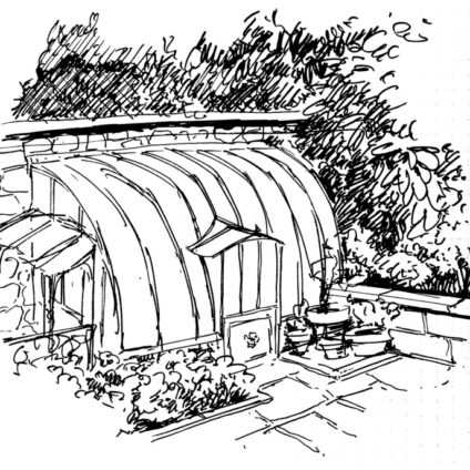 Architecture Décoration aménagement intérieur Hôtel Mont Gascon Croquis Serre