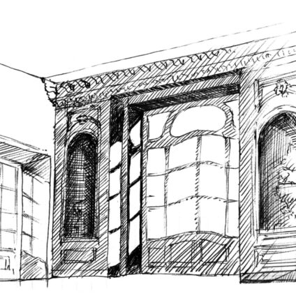 Architecture Décoration aménagement intérieur Château Saint Léger Croquis salon Neodyme Agence Ducellier Devienne Paris