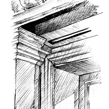 Architecture Décoration aménagement intérieur Château Saint Léger Croquis écran Agence Ducellier Devienne Paris